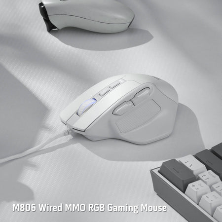 Redragon M806 Bullseye Gaming Mouse, 7 Programmable Buttons Wired RGB Gamer Mouse w/Ergonomic Natural Grip Build, Software Supports DIY Keybinds & Backlit