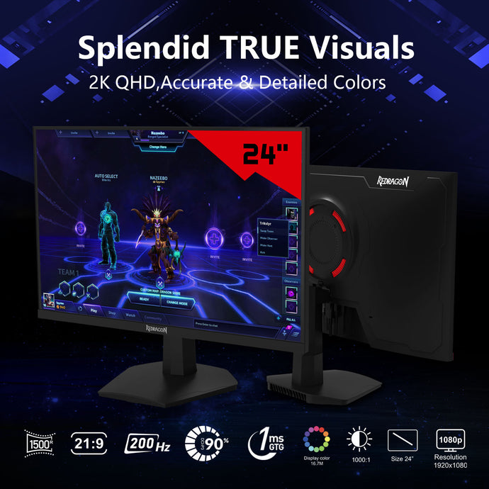 REDRAGON AZUR-II 23.8 inch 200Hz IPS FHD Gaming Monitor GM24X5IPS