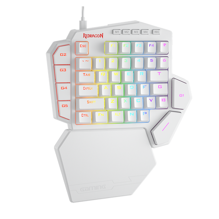 Redragon K585 DITI One-Handed RGB Mechanical Gaming Keyboard, Blue Switches, Professional Gaming Keypad with 7 Onboard Macro Keys, Detachable Wrist Rest, 42 Keys