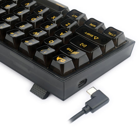 Redragon K617CTB-RGB 60% Wired RGB Gaming Keyboard, 61 Keys Compact Full-Transparent Mechanical Keyboard