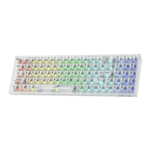 Redragon K628 PRO SE 75% 3-Mode Wireless RGB Gaming Keyboard, 78 Keys Full-Transparent Hot-Swap Compact Mechanical Keyboard w/Upgraded Socket, Dedicated Arrow Keys & Numpad, Translucent Custom Switch