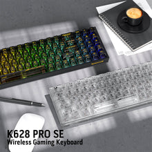 Redragon K628 PRO SE 75% 3-Mode Wireless RGB Gaming Keyboard, 78 Keys Full-Transparent Hot-Swap Compact Mechanical Keyboard w/Upgraded Socket, Dedicated Arrow Keys & Numpad, Translucent Custom Switch