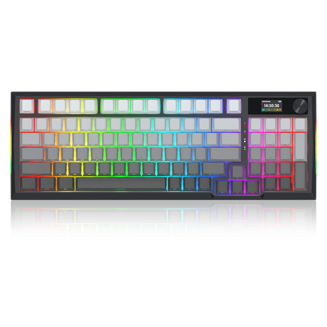 K725SP-RGB-PRO 98+1 3-modes Gasket mechanical keyboard with LCD display