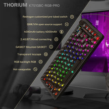 HORIUM K751CTB-RGB-PRO 3 MODES 75% GASKET MOUNTED QMK MECHANICAL KEYBOARD