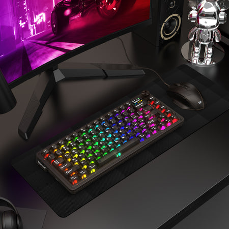 HORIUM K751CTB-RGB-PRO 3 MODES 75% GASKET MOUNTED QMK MECHANICAL KEYBOARD