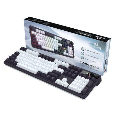 Redragon K762WB-RGB-PRO 3-Modes 104 Gasket Mechanical Keyboard with LCD Display