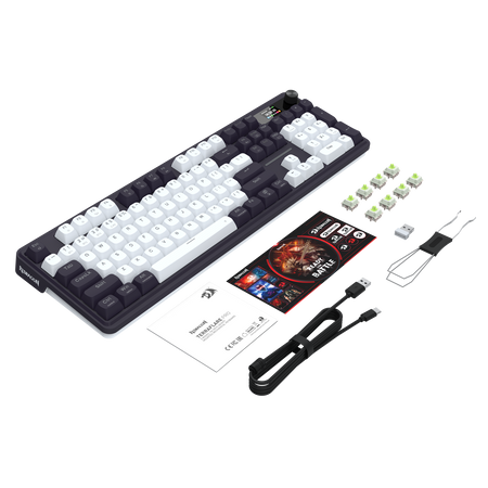 Redragon K762WB-RGB-PRO 3-Modes 104 Gasket Mechanical Keyboard with LCD Display