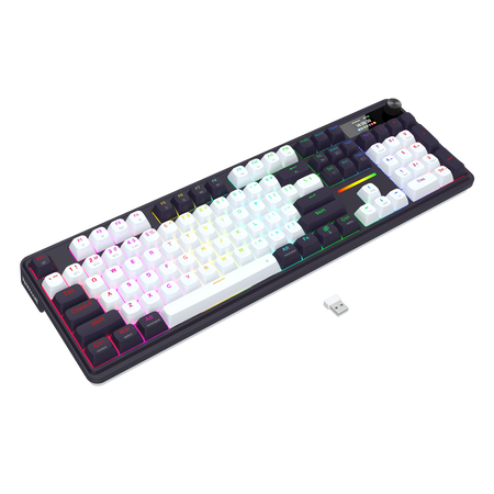 Redragon K762WB-RGB-PRO 3-Modes 104 Gasket Mechanical Keyboard with LCD Display