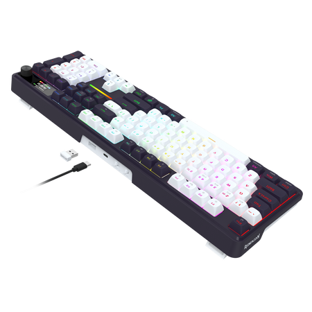 Redragon K762WB-RGB-PRO 3-Modes 104 Gasket Mechanical Keyboard with LCD Display