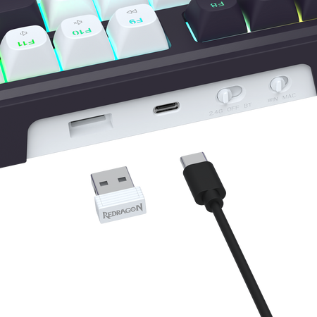 Redragon K762WB-RGB-PRO 3-Modes 104 Gasket Mechanical Keyboard with LCD Display