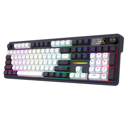 Redragon K762WB-RGB-PRO 3-Modes 104 Gasket Mechanical Keyboard with LCD Display