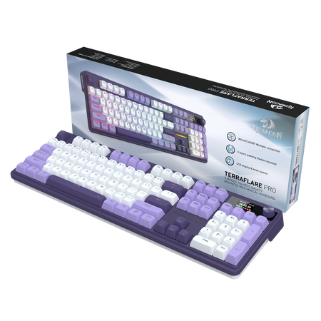 Redragon K762WP-RGB-PRO 3-Modes 104 Gasket Mechanical Keyboard with LCD Display