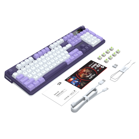 Redragon K762WP-RGB-PRO 3-Modes 104 Gasket Mechanical Keyboard with LCD Display