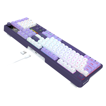 Redragon K762WP-RGB-PRO 3-Modes 104 Gasket Mechanical Keyboard with LCD Display