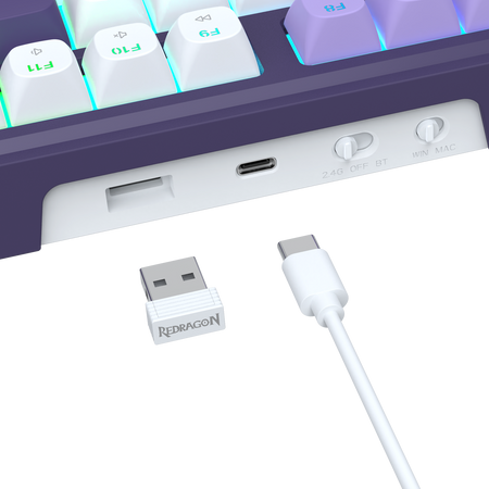 Redragon K762WP-RGB-PRO 3-Modes 104 Gasket Mechanical Keyboard with LCD Display