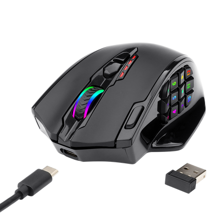 Redragon M913 Impact Elite Wireless Gaming Mouse, 16000 DPI Wired/Wireless RGB Gamer Mouse with 16 Programmable Buttons