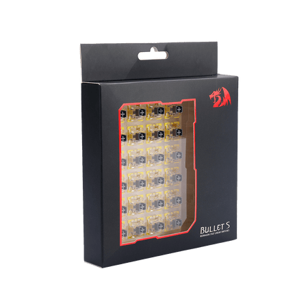 Redragon A113 Bullet-S Tactile Mechanical Switch, Hot-Swappable DIY Keyboard Clicky Switch Mod, 50 Million Click(24 pcs Switches, Keycap + Switch Puller)