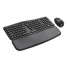 Black keyboard and mouse set on a white background