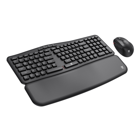Black keyboard and mouse set on a white background
