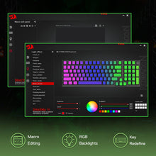 DRACO software interface for keyboard customization with RGB backlighting on a dark background