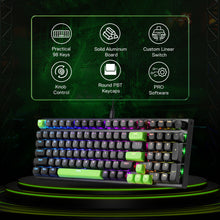 Mechanical keyboard with RGB lighting on a dark background