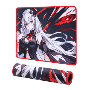 Redragon EISA P047 Anime Black Gaming Mouse Pad - Smooth Lycra Surface, Anti-Slip Rubber Base, Spill-Resistant, Durable 3mm Thick Design, Available in Small (13x10 in) & Large (35x16 in), Computer Mouse Mat, Extended Desk Pad,  Perfect for Gaming & Work, Pairs with EISA K1NG M916 PRO Mouse 