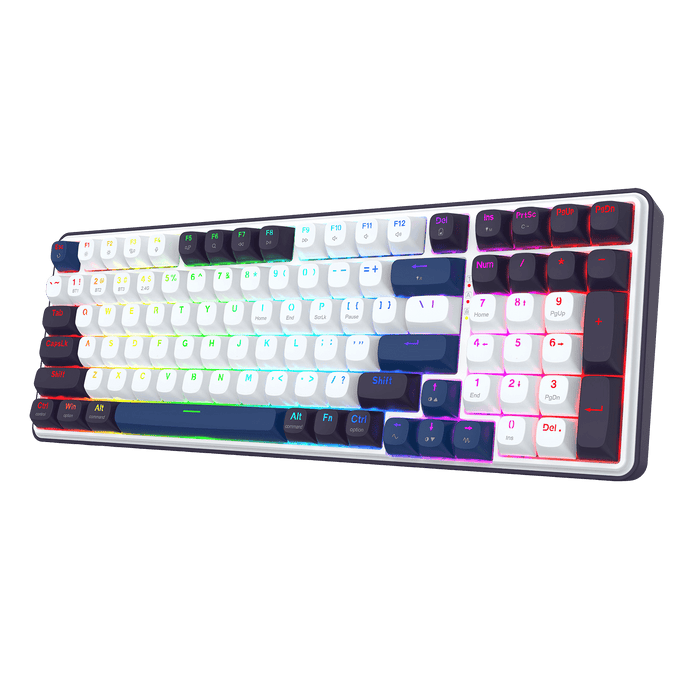 Redragon K744 PRO 99 Keys Wireless Gasket RGB Gaming Keyboard, 3-Mode Mechanical Keyboard w/Hot-Swap Socket, Round PBT Keycaps & 5-Layer Noise Dampening, Custom Linear Switch