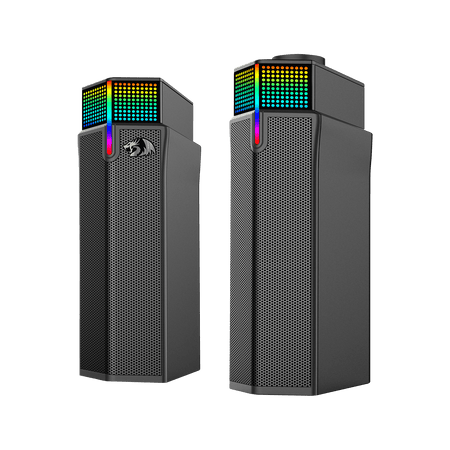 Redragon GS511 Wireless RGB Desktop Speakers, 2.0 PC Gaming Soundbar w/BT 5.3/USB Mode, Dual-Play Design, Rich Stereo Sound and Bass, RGB Backlight & All-in-one Control, USB Powered