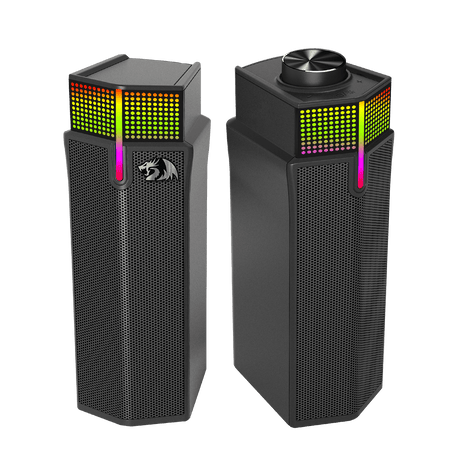 Redragon GS511 Wireless RGB Desktop Speakers, 2.0 PC Gaming Soundbar w/BT 5.3/USB Mode, Dual-Play Design, Rich Stereo Sound and Bass, RGB Backlight & All-in-one Control, USB Powered