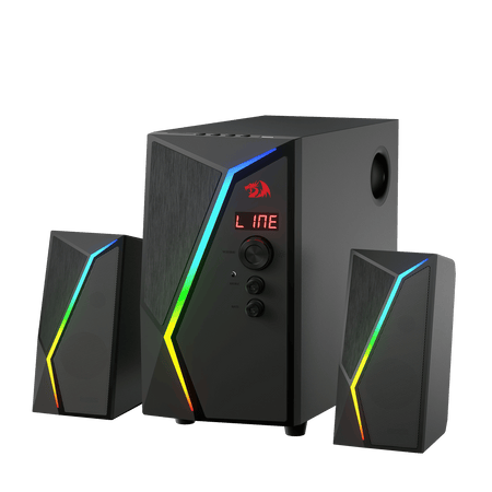 Redragon GS520 PRO Computer Gaming Speakers with Subwoofer, 2.1 Channel RGB Stereo Speakers for Desktop w/Massive 45W Max Power, Unparalleled Adjustable Bass, Bluetooth 5.0, SD & 3.5mm AUX Inputs