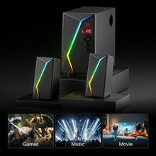 Redragon GS520 PRO Computer Gaming Speakers with Subwoofer, 2.1 Channel RGB Stereo Speakers for Desktop w/Massive 45W Max Power, Unparalleled Adjustable Bass, Bluetooth 5.0, SD & 3.5mm AUX Inputs