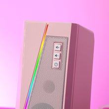 Redragon GS520 RGB Desktop Speakers, 2.0 Channel PC Computer Stereo Speaker with 6 Colorful LED Modes, Enhanced Sound and Easy-Access Volume Control, USB Powered w/ 3.5mm Cable, Pink