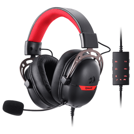 Redragon H376 Aurora Wired Gaming Headset, Virtual 7.1 Surround Sound, 40mm Drivers, in-line Control with EQ Mode, Over-Ear Headphones Works for PC/PS5/NS