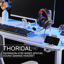 Redragon H730 USB Wired Gaming Headset - 53mm Drivers, 360° Spatial Sound, Detachable Noise-Canceling Microphone, Magnetic Replaceable Ear Cushions, Over-Ear Headphones Works for PC/PS4/PS5
