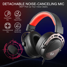 Redragon H730 USB Wired Gaming Headset - 53mm Drivers, 360° Spatial Sound, Detachable Noise-Canceling Microphone, Magnetic Replaceable Ear Cushions, Over-Ear Headphones Works for PC/PS4/PS5