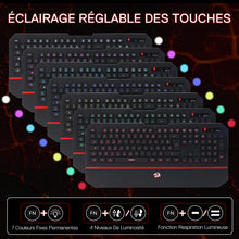 Keyboard with customizable RGB lighting on a dark background