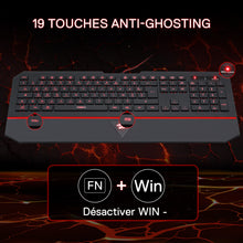 Gaming keyboard with anti-ghosting feature on a dark background
