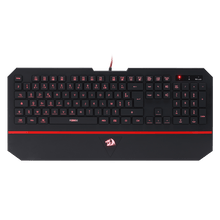 Gaming keyboard with red accents on a black background