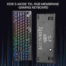 Redragon K516 PRO Shiva TKL RGB Wireless Membrane Gaming Keyboard, 87 Keys Mechanical-Feel Keyboard w/Smooth Linear Switch, On-Board Macro & Multimedia Keys, 16.8M RGB Backlit, Software Supported