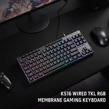 Redragon K516 Shiva TKL Wired RGB Membrane Gaming Keyboard, 87 Keys Mechanical-Feel Keyboard w/Smooth Linear Switch, On-Board Macro & Dedicated Multimedia Keys, 16.8M RGB Backlit, Software Supported