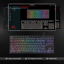 Redragon K516 Shiva TKL Wired RGB Membrane Gaming Keyboard, 87 Keys Mechanical-Feel Keyboard w/Smooth Linear Switch, On-Board Macro & Dedicated Multimedia Keys, 16.8M RGB Backlit, Software Supported