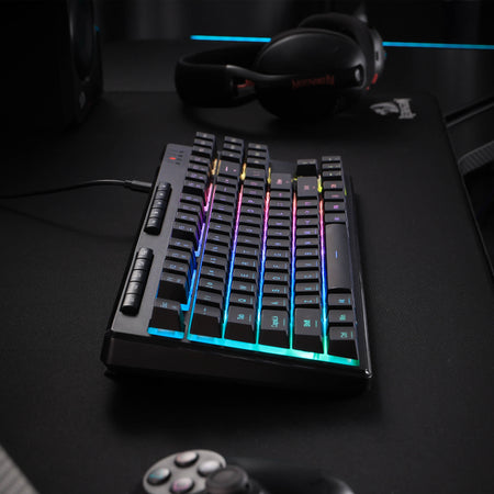 Redragon K516 Shiva TKL Wired RGB Membrane Gaming Keyboard, 87 Keys Mechanical-Feel Keyboard w/Smooth Linear Switch, On-Board Macro & Dedicated Multimedia Keys, 16.8M RGB Backlit, Software Supported