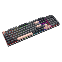 Redragon K556 SE Wired Gaming Keyboard, 104 Keys Hot-Swap Mechanical Keyboard w/Original Aluminum Base, Upgraded Socket, Noise Dampening Kit, PBT Keycaps & Custom Linear Switch, Dawn Sakura Color