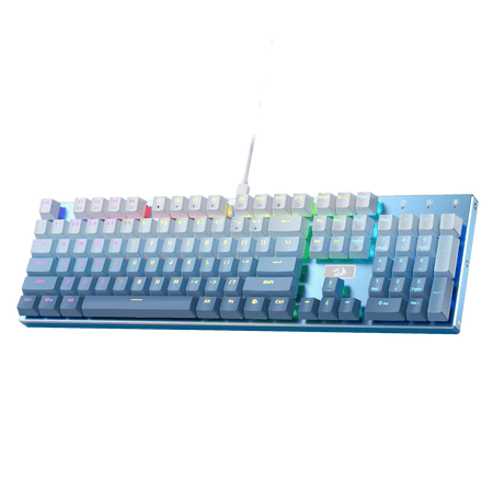Redragon K556 SE RGB LED Backlit Wired Mechanical Gaming Keyboard, Aluminum Base, 104 Keys Upgraded Socket, 3.5mm Sound Absorbing Foams, Hot-Swap Linear Quiet Red Switch, Gradient Blue