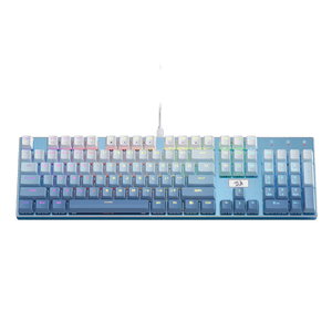 Redragon K556 SE RGB LED Backlit Wired Mechanical Gaming Keyboard, Aluminum Base, 104 Keys Upgraded Socket, 3.5mm Sound Absorbing Foams, Hot-Swap Linear Quiet Red Switch, Gradient Blue