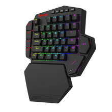 Gaming keyboard with RGB lighting on a black background