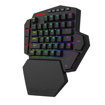 Gaming keyboard with RGB lighting on a black background