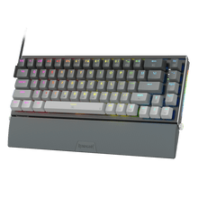 Redragon K641 65% Aluminum RGB Mechanical Keyboard, Wired 68 Keys Compact Gaming Keyboard w/ 3.5mm Sound Absorbing Foams, Detachable Wrist Rest, Gradient Keycaps, Upgraded Hot-Swap Socket