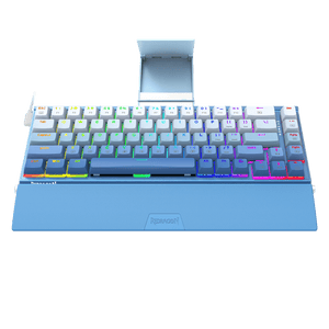 Redragon K641 SHACO PRO 60% Aluminum RGB Mechanical Keyboard, Bluetooth/2.4Ghz/Wired 3-Mode 68 Keys Compact Gaming Keyboard with Detachable Phone Stand/Gradient Keycaps/Upgraded Hot-Swap Socket