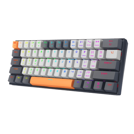Redragon K644 SE 65% Wired RGB Gaming Keyboard, 61 Keys Hot-Swappable Compact Mechanical Keyboard w/Upgrade Hot-Swap PCB Socket & Creative 1.2X Larger Size, Quiet Red Linear Switch